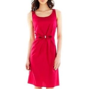 Dana Kay Fuchsia Belted Midi Dress Size 8 R